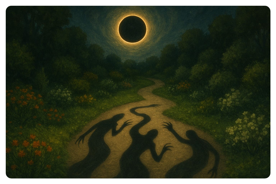 Shadows Curling Along The Winding Garden Path